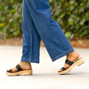 Nisolo Ellie All-Day Clog Leather Sandal Black size 7.5 Anthropologie